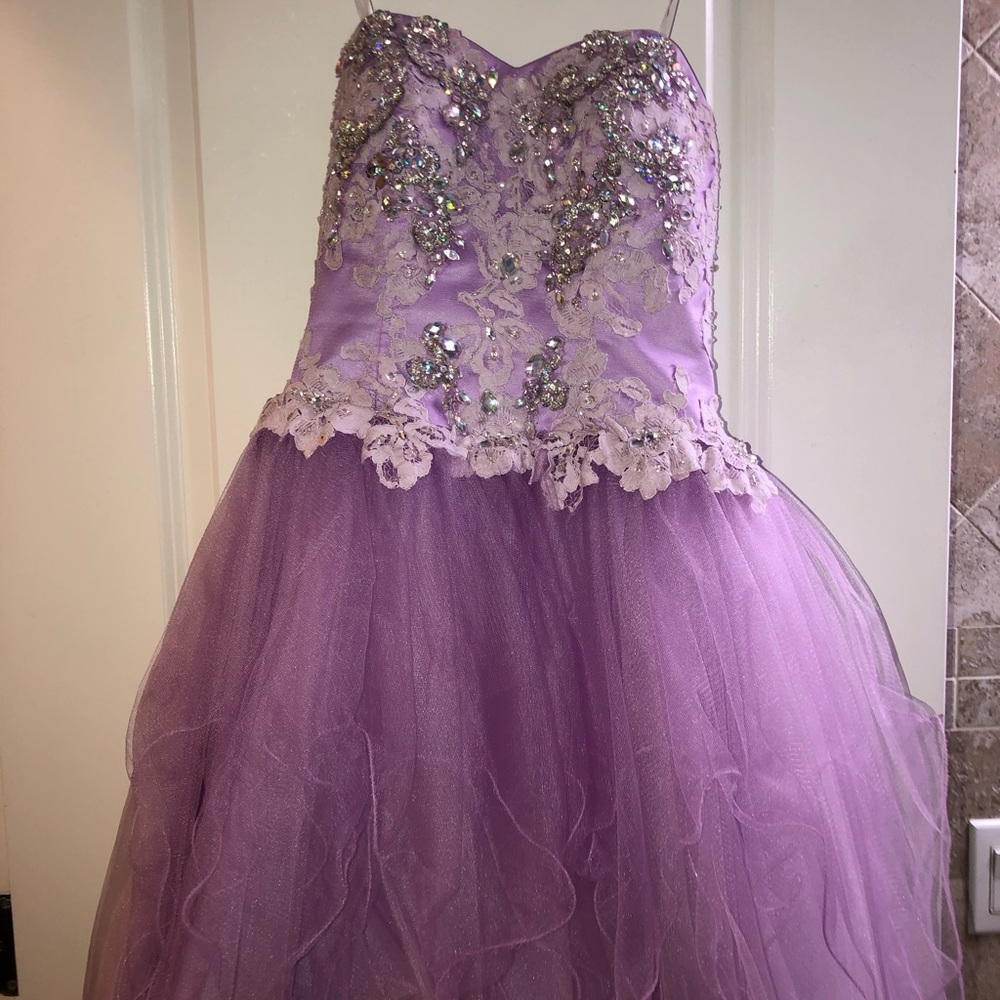 Purple and diamond, cocktail or prom dress!